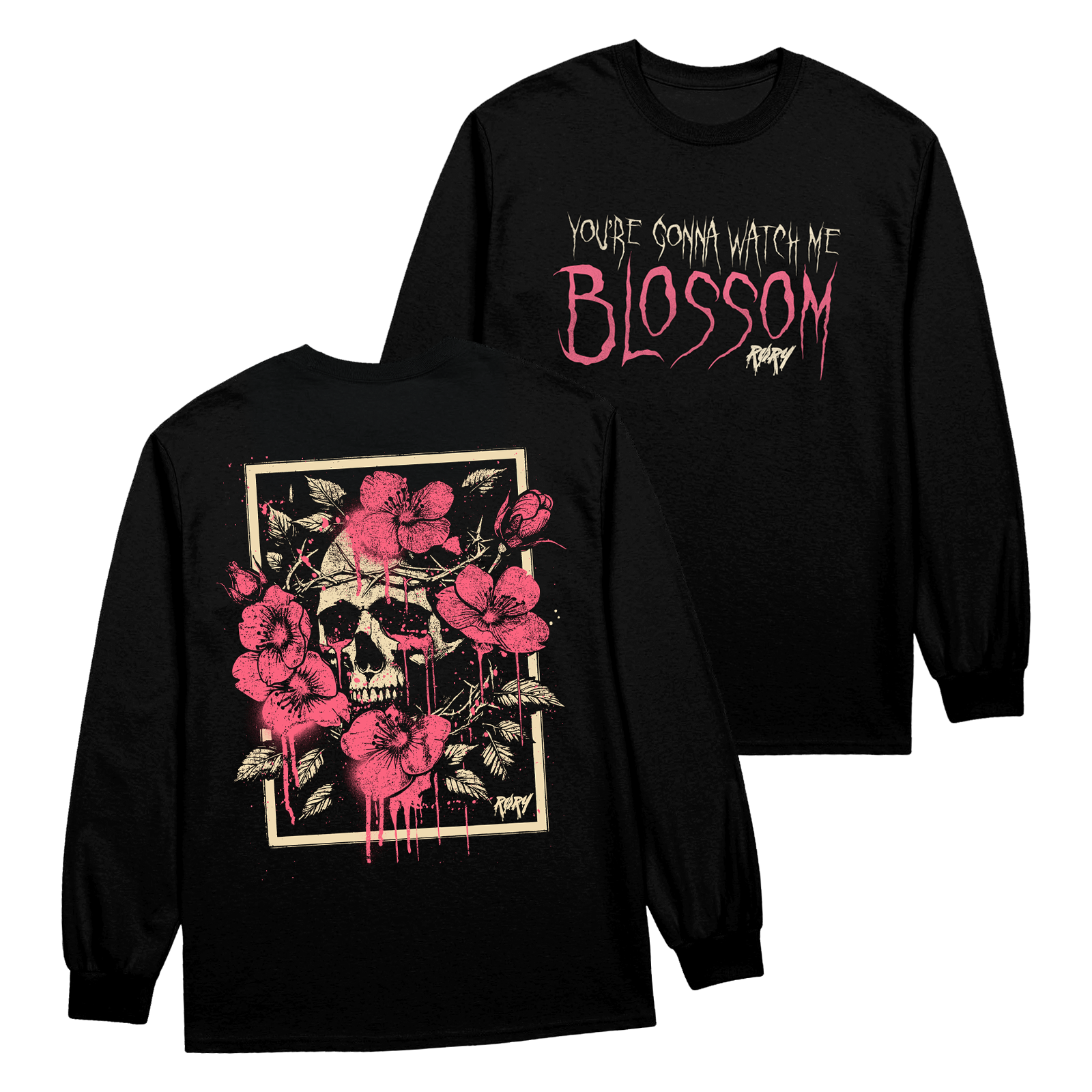 BLOSSOM LONGSLEEVE (BLACK) - SMALL / MEDIUM / 4XL